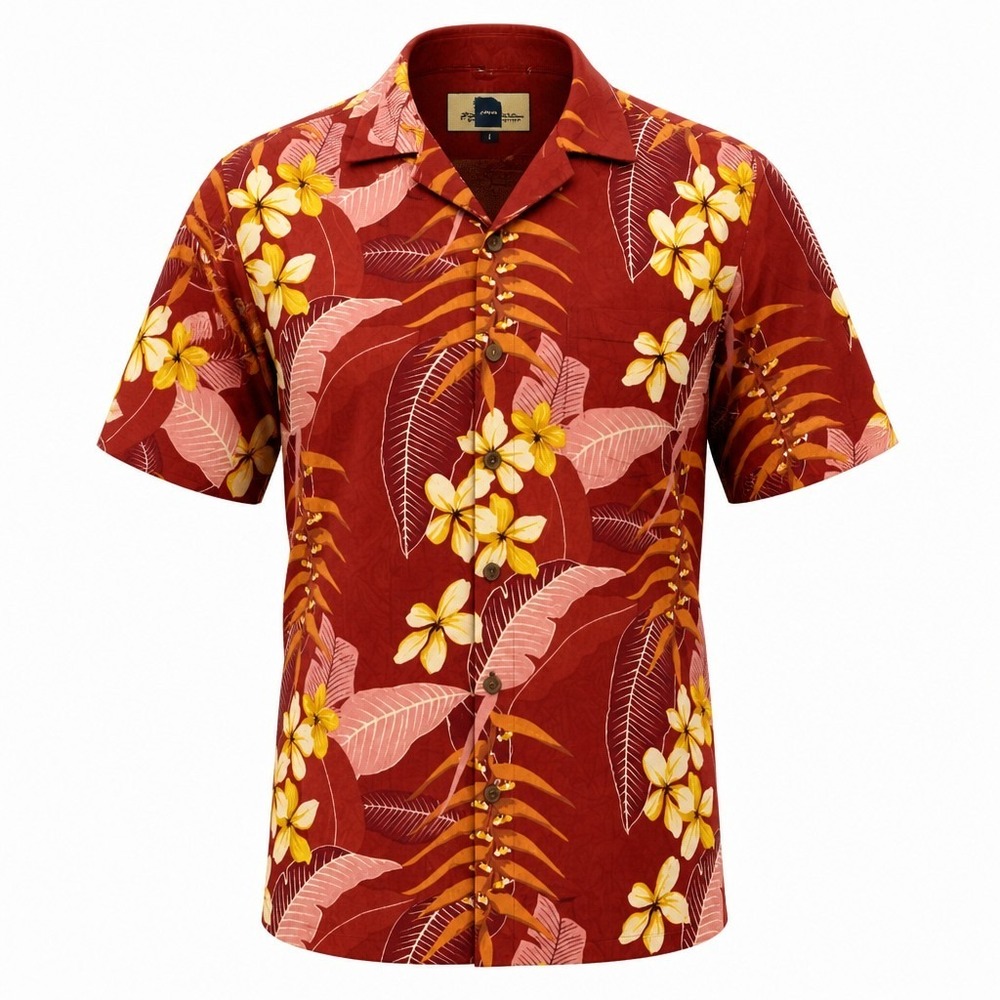 Tommy Bahama Hawaiian Shirt Mens Medium Red Floral Silk Camp Aloha Tropical - Picture 1 of 10